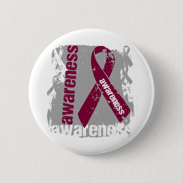 Brain Aneurysm Awareness Grunge Ribbon 6 Cm Round Badge (Front)