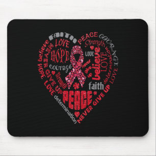 Brain Aneurysm Awareness Heart Words Ba Mouse Pad
