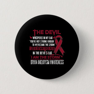 Brain Aneurysm Awareness I am the Storm Devil 6 Cm Round Badge