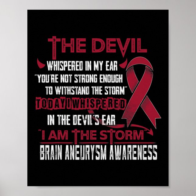 Brain Aneurysm Awareness I am the Storm Devil  Poster (Front)