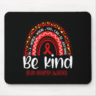 Brain Aneurysm Awareness Leopard Rainbow Choose Ki Mouse Pad