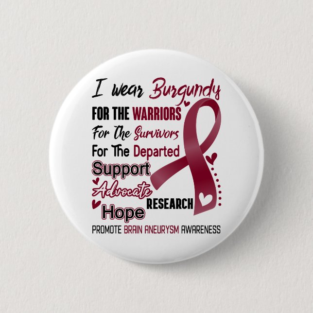Brain Aneurysm Awareness Month Ribbon Gifts 6 Cm Round Badge (Front)