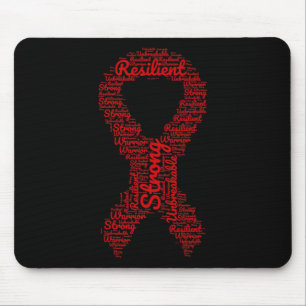 Brain Aneurysm Awareness Month Ribbon With Words  Mouse Pad