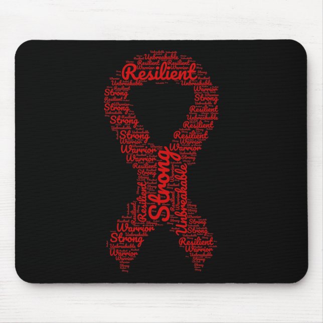 Brain Aneurysm Awareness Month Ribbon With Words  Mouse Pad (Front)