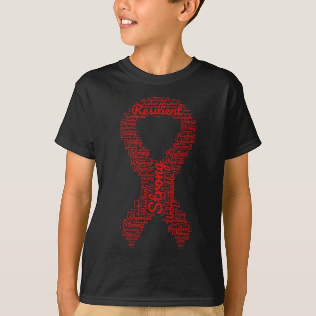 Brain Aneurysm Awareness Month Ribbon With Words  T-Shirt (Front)