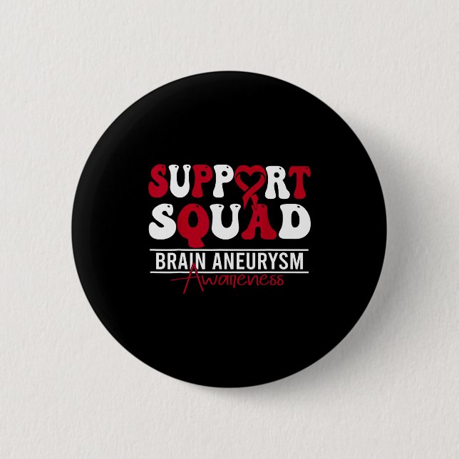 Brain aneurysm awareness month support brain 6 cm round badge (Front)