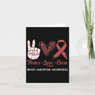 Brain Aneurysm Awareness Peace Love Cure Leopard 1 Card
