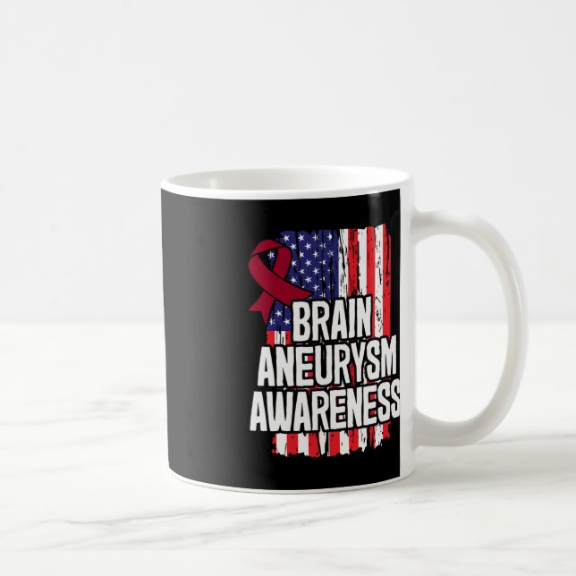 Brain Aneurysm Awareness Ribbon  Coffee Mug (Right)