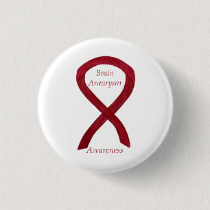 Brain Aneurysm Awareness Ribbon Custom Art Pin