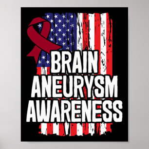Brain Aneurysm Awareness Ribbon Poster