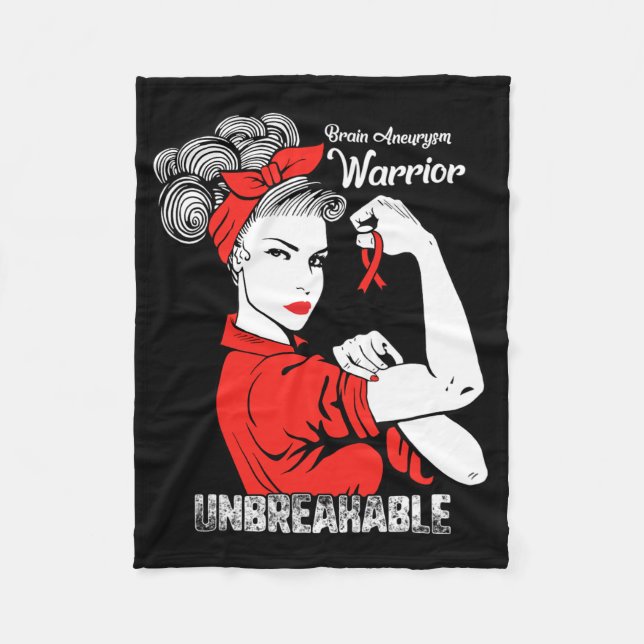 Brain Aneurysm Awareness Strong Unbreakable Women  Fleece Blanket (Front)