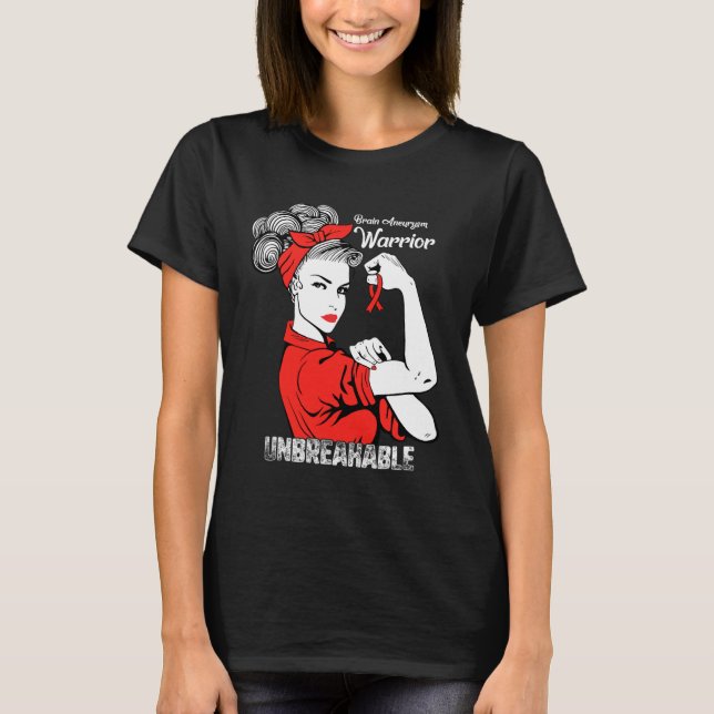 Brain Aneurysm Awareness Strong Unbreakable Women  T-Shirt (Front)