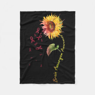 Brain Aneurysm Awareness Sunflower 1  Fleece Blanket