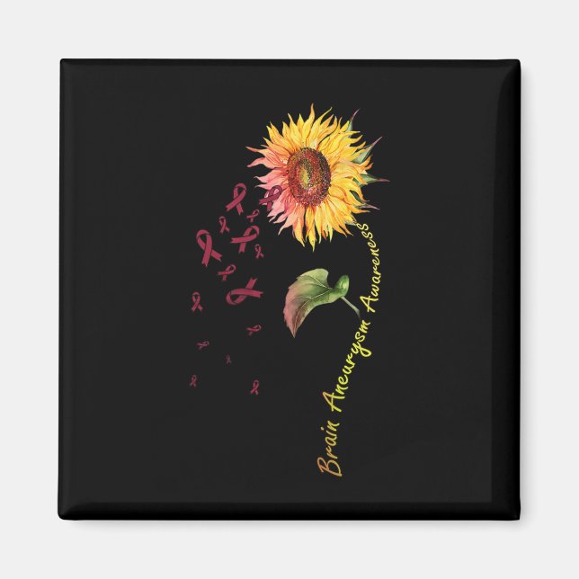Brain Aneurysm Awareness Sunflower 1  Magnet (Front)