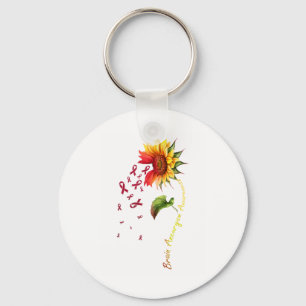 Brain Aneurysm Awareness Sunflower Awareness Ribbo Key Ring