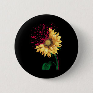 Brain Aneurysm AWARENESS Sunflower Burgundy Ribbon 6 Cm Round Badge