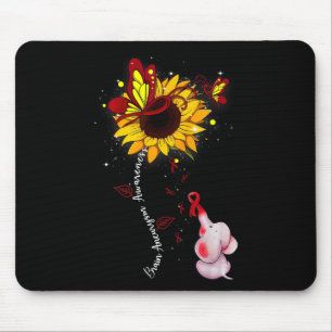 Brain Aneurysm Awareness Sunflower Elephant Men   Mouse Pad
