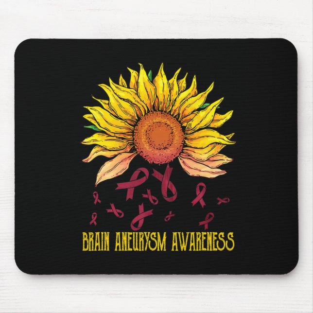 Brain Aneurysm Awareness Sunflower  Mouse Pad (Front)