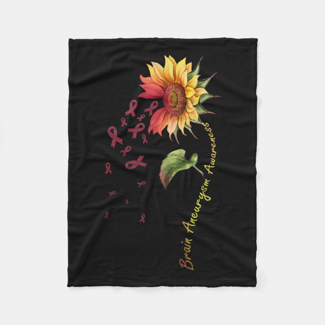 Brain Aneurysm Awareness Sunflower Shirt  Fleece Blanket (Front)