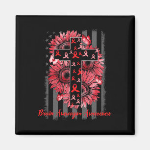 Brain Aneurysm Awareness Sunflower Warrior Support Magnet