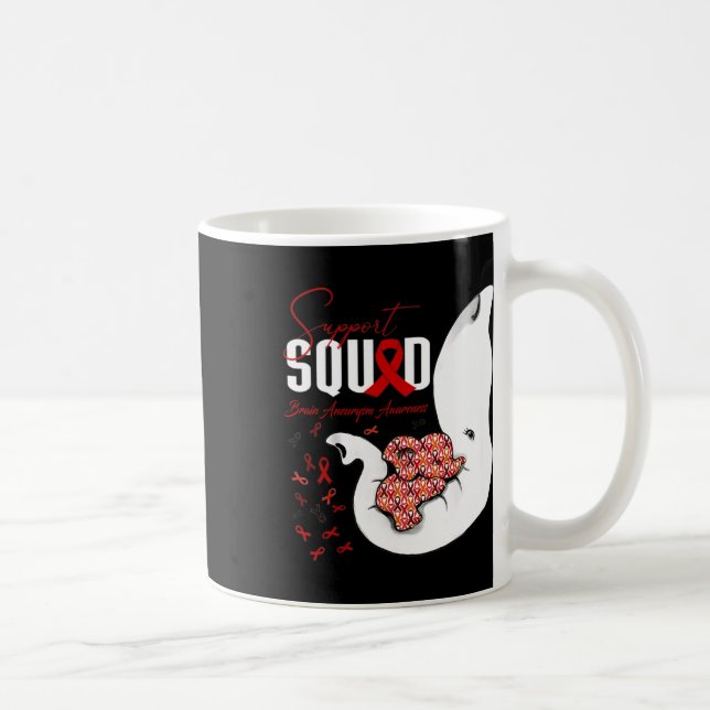 Brain Aneurysm Awareness Support Squad Elephant  Coffee Mug (Right)