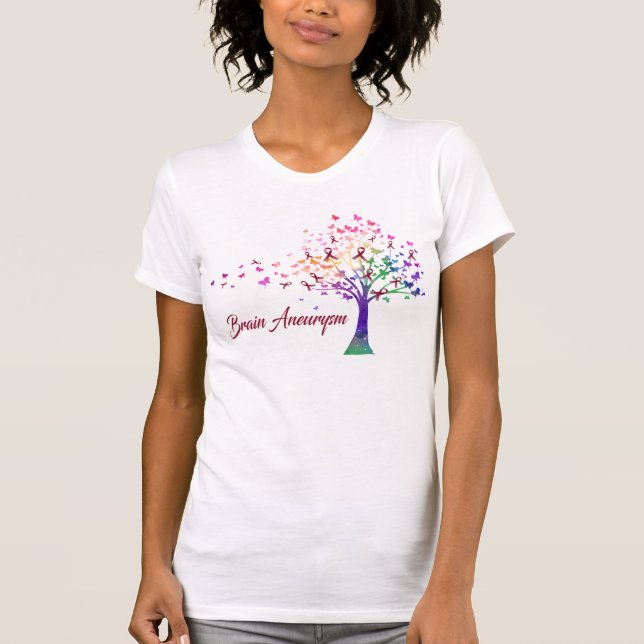 Brain Aneurysm Awareness Tree T-Shirt (Front)