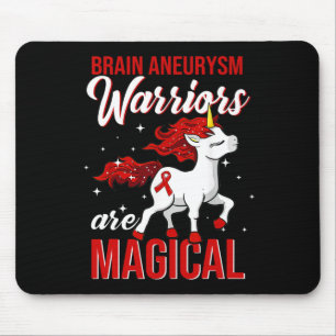 Brain Aneurysm Awareness Warrior Fun Unicorn  Mouse Pad