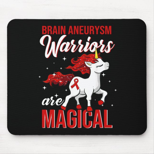 Brain Aneurysm Awareness Warrior Fun Unicorn  Mouse Pad (Front)