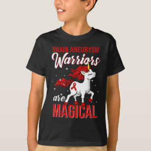 Brain Aneurysm Awareness Warrior Fun Unicorn  T-Shirt