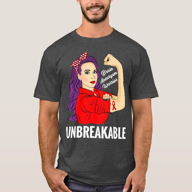 Brain Aneurysm Awareness Warrior Unbreakable T-Shirt (Front)