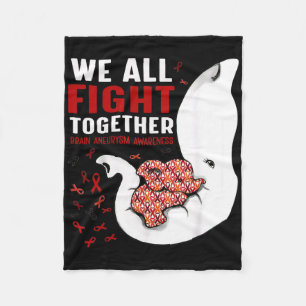 Brain Aneurysm Awareness We All Fight Together Ele Fleece Blanket