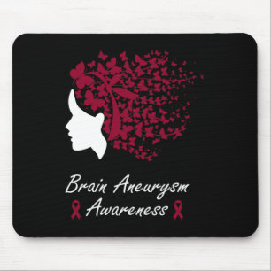 Brain Aneurysm Awareness - Women Butterflies Hair  Mouse Pad