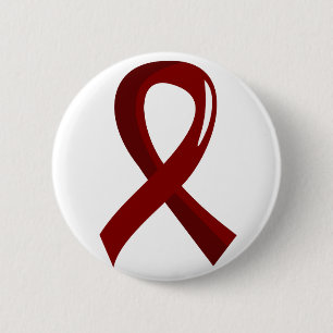 Brain Aneurysm Burgundy Ribbon 3 6 Cm Round Badge