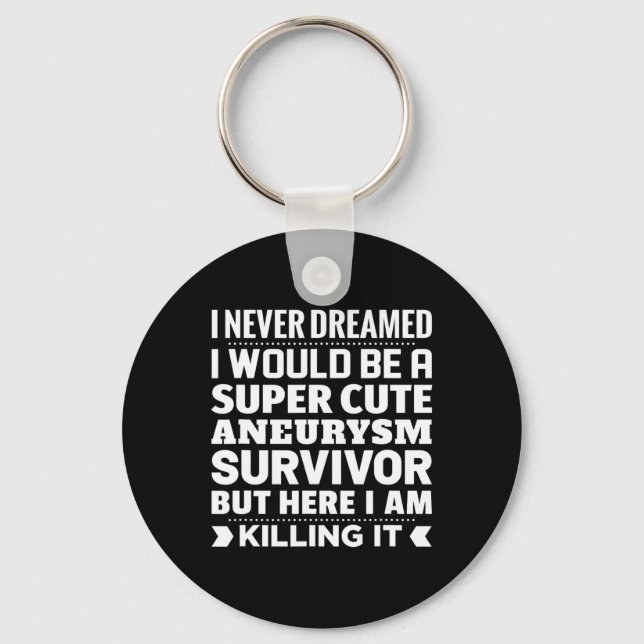 Brain Aneurysm Survivor Awareness  Key Ring (Front)