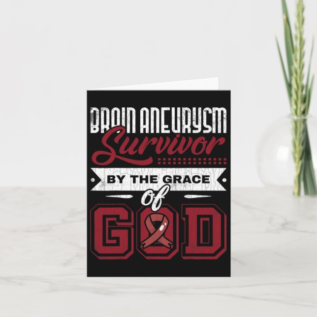 Brain Aneurysm Survivor By Grace Of God Awareness  Card (Front)