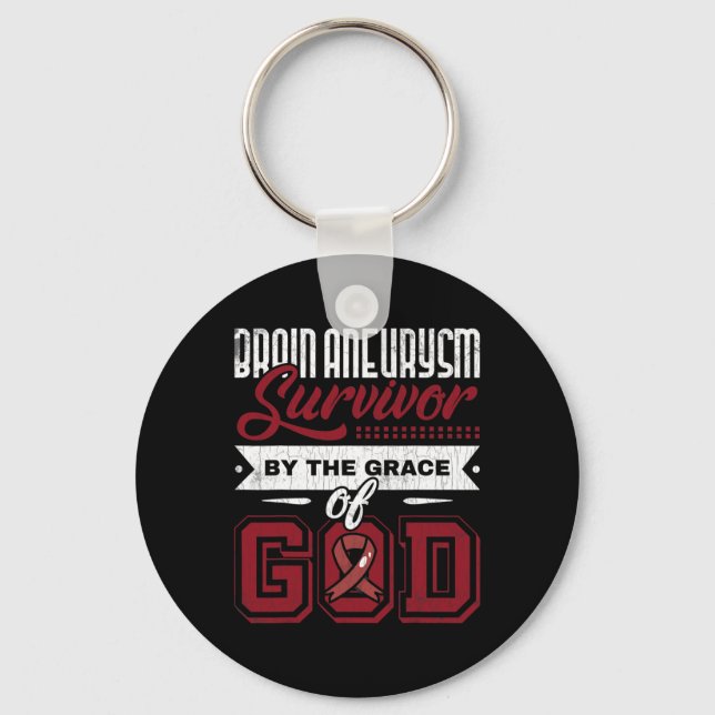Brain Aneurysm Survivor Indestructible Awareness G Key Ring (Front)