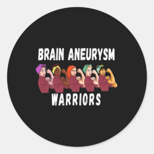 Brain Aneurysm Survivor Warriors Awareness Gift Classic Round Sticker