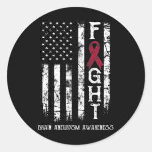 Brain Aneurysm Warrior US Flag  Classic Round Sticker