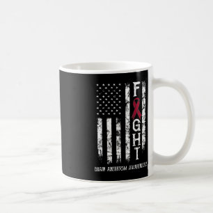 Brain Aneurysm Warrior US Flag Coffee Mug