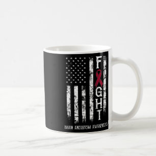 Brain Aneurysm Warrior Us Flag Coffee Mug