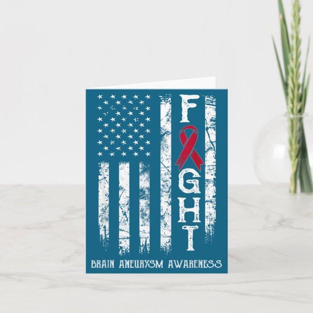 Brain aneurysm warrior us flag Illustration Card (Front)