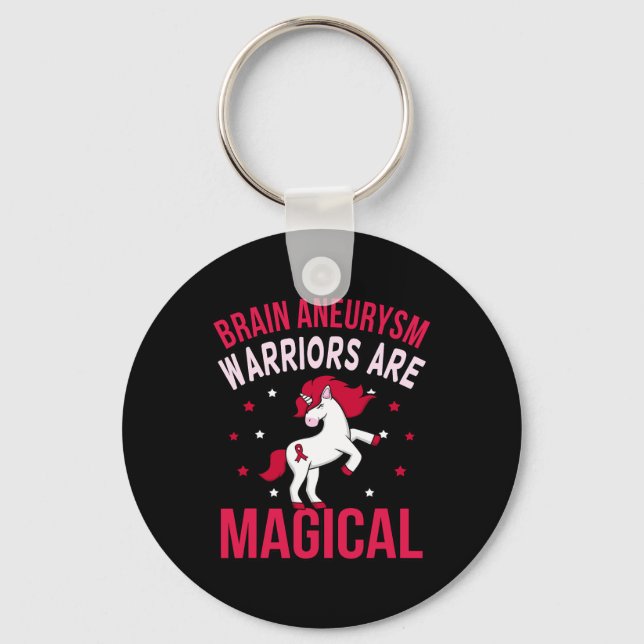 Brain Aneurysm Warriors Magical Awareness Month Gr Key Ring (Front)