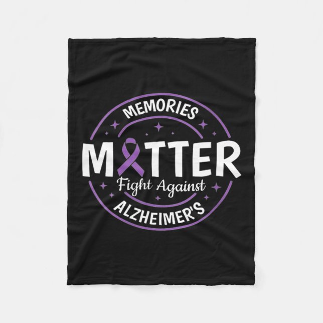 Brain Awareness Memories Problem Purple  Fleece Blanket (Front)