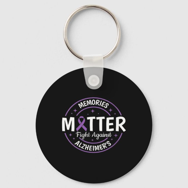 Brain Awareness Memories Problem Purple  Key Ring (Front)