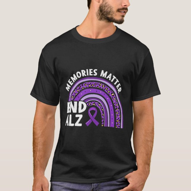 Brain Awareness Memories Problem Purple Rainbow  T-Shirt (Front)