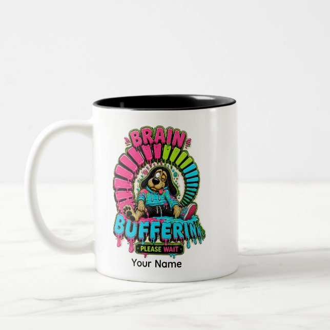 Brain Buffering Funny Coffee Mug Personalised Gift (Left)