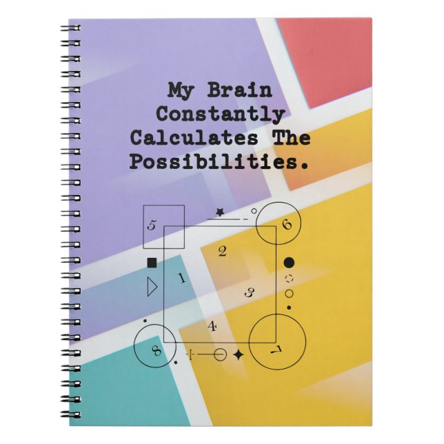 Brain Calculates Possibilities | Math Thinker Notebook (Front)