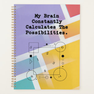 Brain Calculates Possibilities Math Thinker Planner