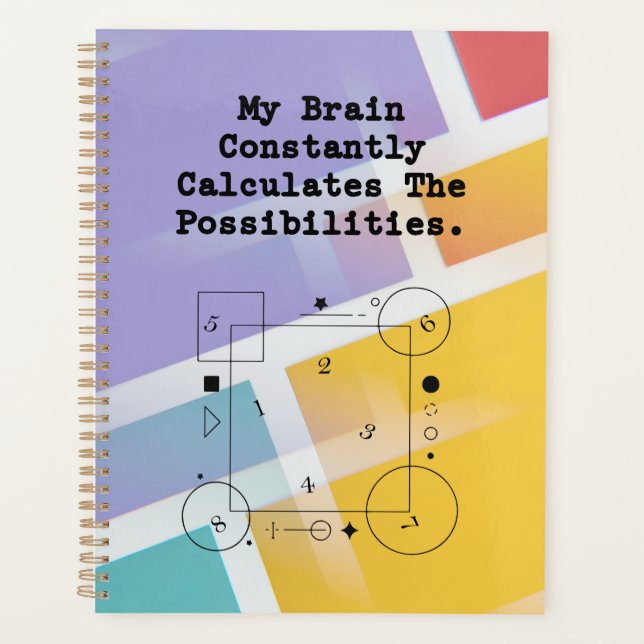 Brain Calculates Possibilities | Math Thinker Planner (Front)