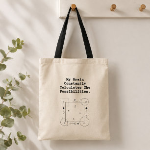 Brain Calculates Possibilities Math Thinker Tote Bag